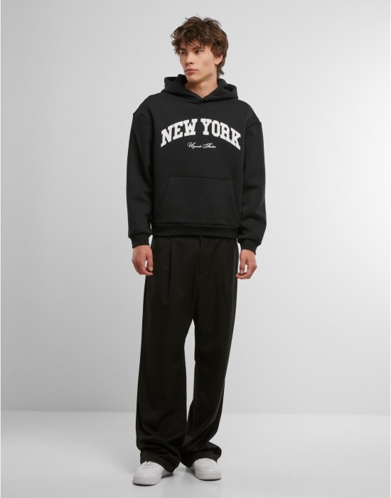 New York Collage Fluffy Hoody black XXL