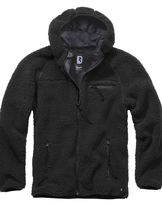 Мъжко пухкаво яке в черен цвят Brandit Teddyfleece Worker