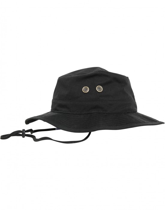 Шапка идиотка с връзка в черен цвят Angler Hat 