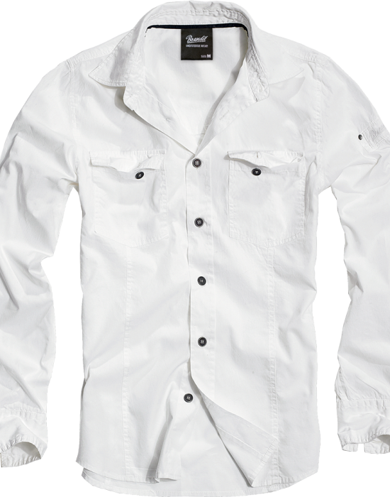 Мъжка риза в бял цвят Brandit Slim Fit white