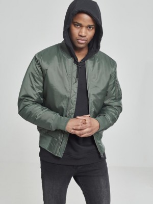 Мъжко яке тип бомбър Urban Classics olive в цвят маслина