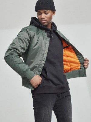 Мъжко яке тип бомбър Urban Classics olive в цвят маслина