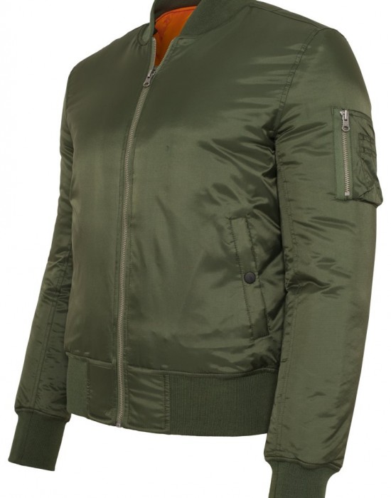 Мъжко яке тип бомбър Urban Classics olive в цвят маслина