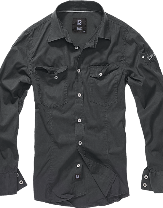 Мъжка риза в черен цвят Brandit Slim Fit black