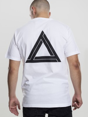 Бяла мъжка тениска Mister Tee Triangle