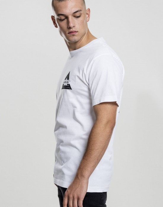 Бяла мъжка тениска Mister Tee Triangle