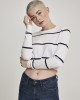 Дамска къса блуза в бяло Urban Classics Ladies Short Striped Sweater