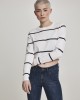 Дамска къса блуза в бяло Urban Classics Ladies Short Striped Sweater
