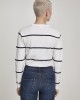 Дамска къса блуза в бяло Urban Classics Ladies Short Striped Sweater