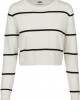 Дамска къса блуза в бяло Urban Classics Ladies Short Striped Sweater