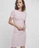 Дамска рокля в розово и синьо Urban Classics Ladies Stretch Stripe Dress 