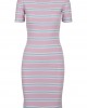 Дамска рокля в розово и синьо Urban Classics Ladies Stretch Stripe Dress 