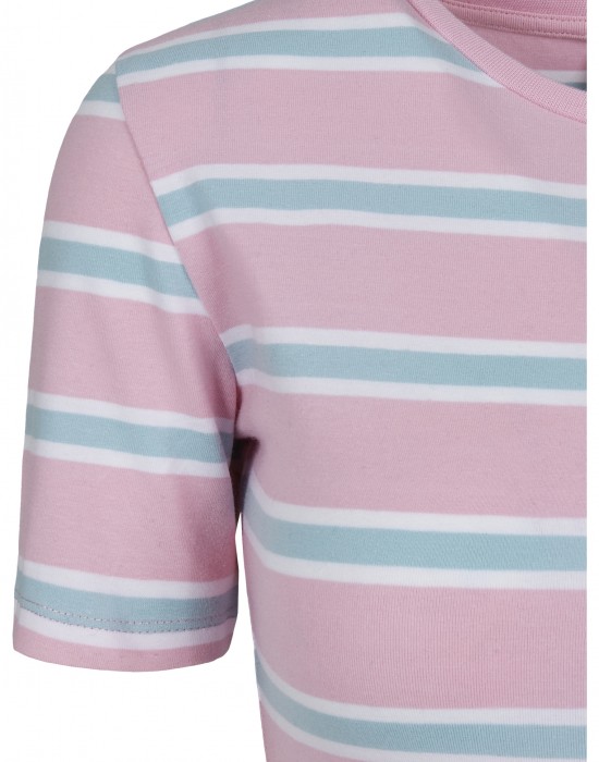 Дамска рокля в розово и синьо Urban Classics Ladies Stretch Stripe Dress 