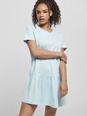 Дамска рокля в светлосин цвят Urban Classics Ladies Valance Tee Dress