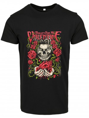 Дамска тениска в черен цвят Merchcode bullet for my Valentine MY Bleeding Heart
