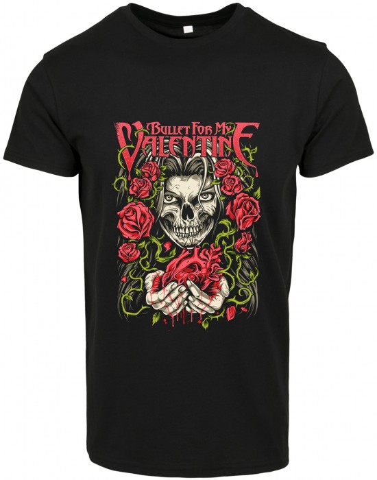 Дамска тениска в черен цвят Merchcode bullet for my Valentine MY Bleeding Heart