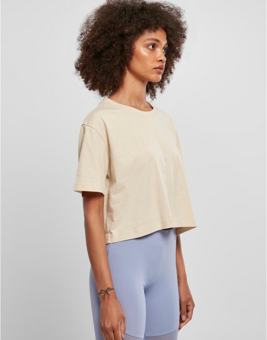 Дамска къса тениска в светложълто Ladies Short Oversized Tee