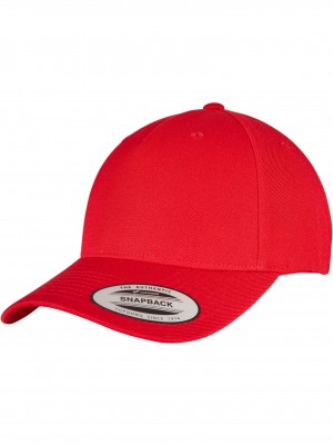 Шапка с козирка YP CLASSICS 5-PANEL PREMIUM CURVED VISOR SNAPBACK CAP red one size