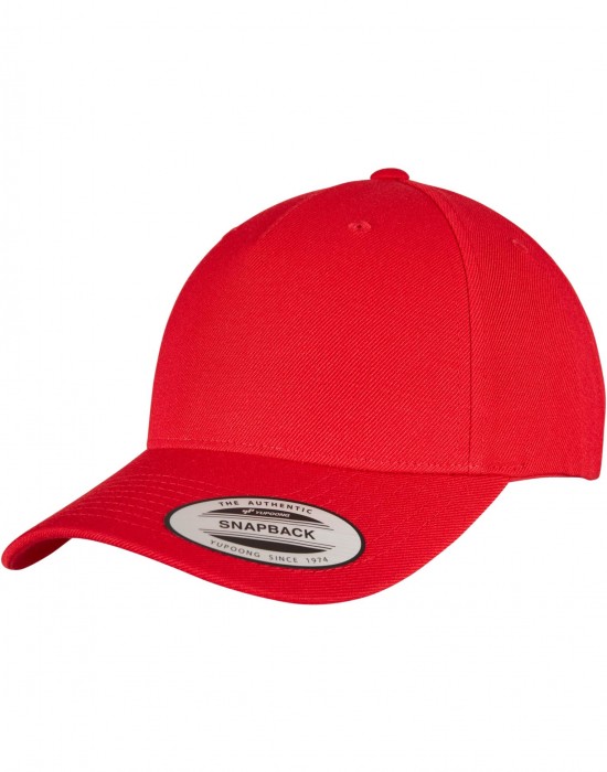 Шапка с козирка YP CLASSICS 5-PANEL PREMIUM CURVED VISOR SNAPBACK CAP red one size