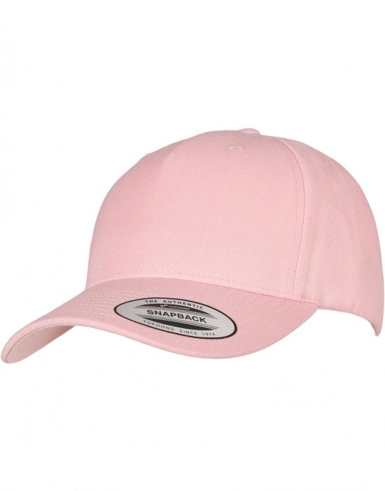 Шапка с козирка YP CLASSICS 5-PANEL PREMIUM CURVED VISOR SNAPBACK CAP prism pink one size