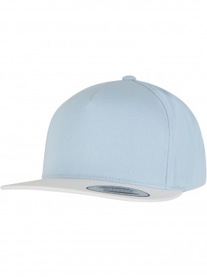 Шапка с козирка Classic 5 Panel Snapback lightblue/white one size