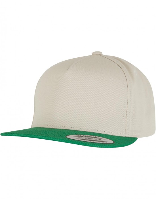 Шапка с козирка Classic 5 Panel Snapback beige/green one size