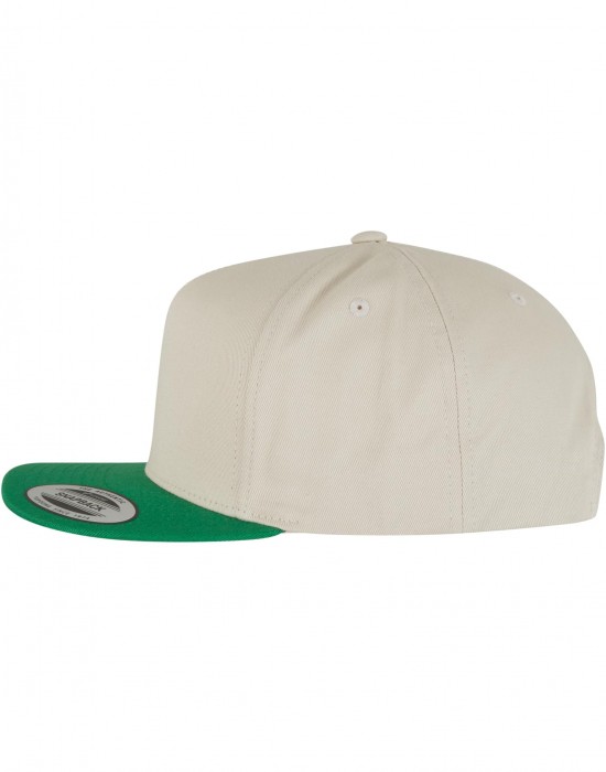 Шапка с козирка Classic 5 Panel Snapback beige/green one size