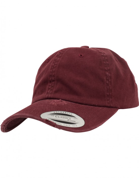 Шапка с козирка Low Profile Destroyed Cap maroon one size