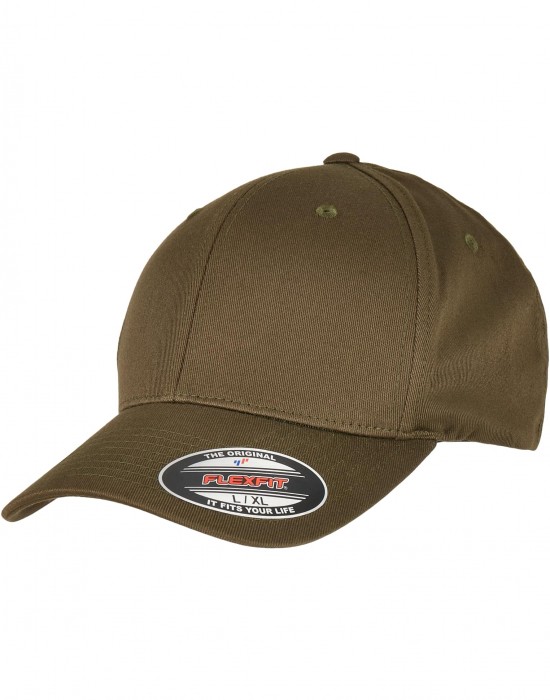 Шапка с козирка Flexfit Organic Cotton Cap burnt olive S/M