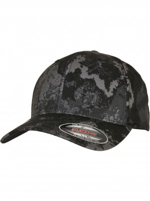 Шапка с козирка Flexfit? Veil Camo? Cap poseidon black S/M