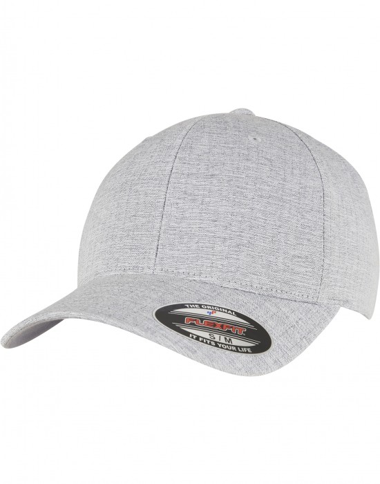 Шапка с козирка FLEXFIT HEATHERLIGHT CAP melange silver S/M