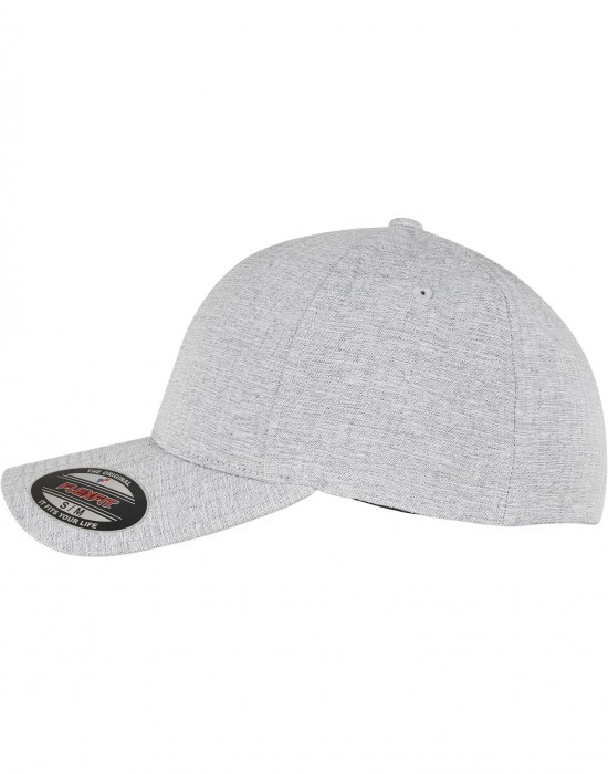 Шапка с козирка FLEXFIT HEATHERLIGHT CAP melange silver S/M