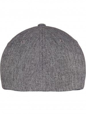 Шапка с козирка FLEXFIT HEATHERLIGHT CAP melange dark grey S/M