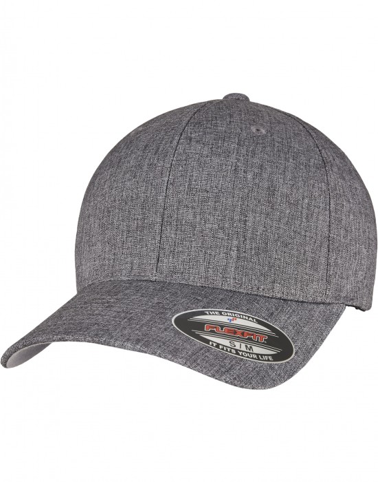Шапка с козирка FLEXFIT HEATHERLIGHT CAP melange dark grey S/M