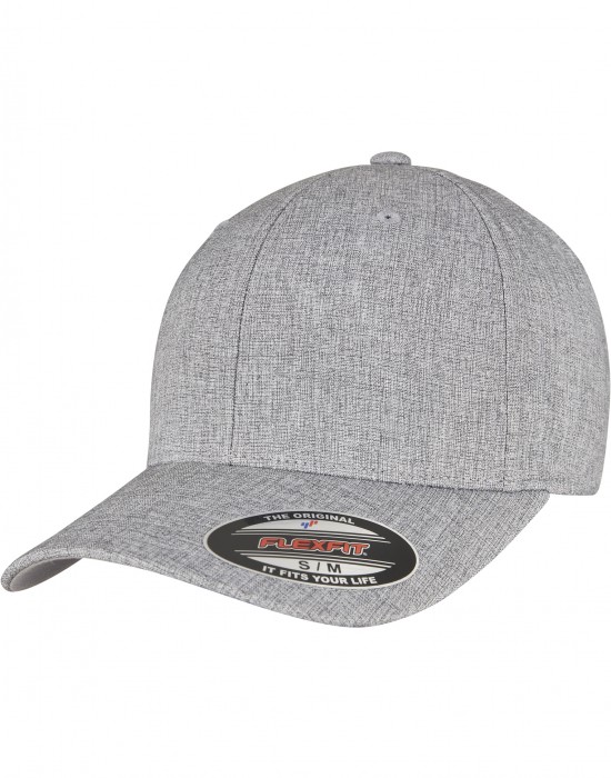 Шапка с козирка FLEXFIT HEATHERLIGHT CAP melange grey S/M