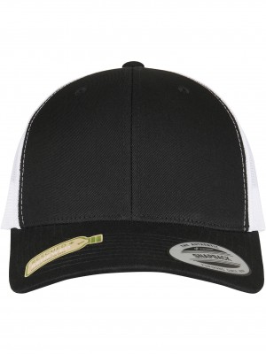 Шапка с козирка YP CLASSICS RECYCLED RETRO TRUCKER CAP 2-TONE blk/wht one size