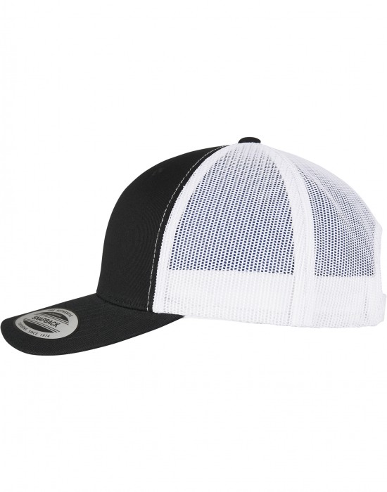 Шапка с козирка YP CLASSICS RECYCLED RETRO TRUCKER CAP 2-TONE blk/wht one size
