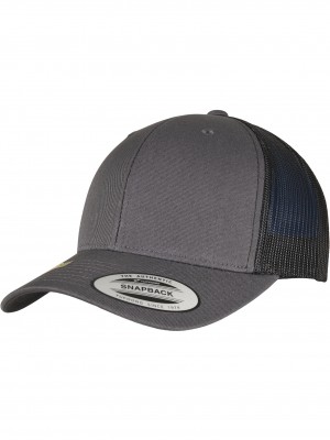 Шапка с козирка YP CLASSICS RECYCLED RETRO TRUCKER CAP 2-TONE charcoal/black one size