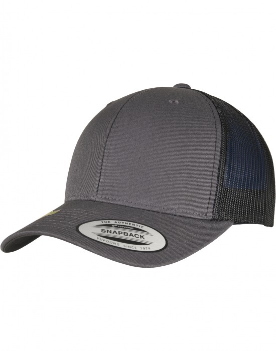 Шапка с козирка YP CLASSICS RECYCLED RETRO TRUCKER CAP 2-TONE charcoal/black one size