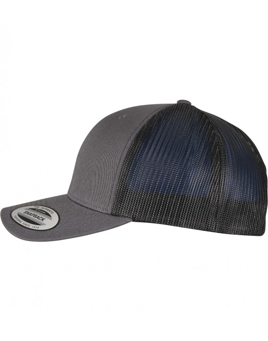 Шапка с козирка YP CLASSICS RECYCLED RETRO TRUCKER CAP 2-TONE charcoal/black one size