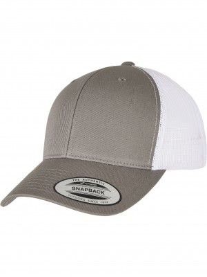 Шапка с козирка YP CLASSICS RECYCLED RETRO TRUCKER CAP 2-TONE grey/white one size