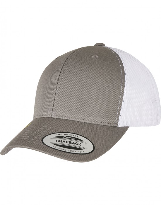 Шапка с козирка YP CLASSICS RECYCLED RETRO TRUCKER CAP 2-TONE grey/white one size