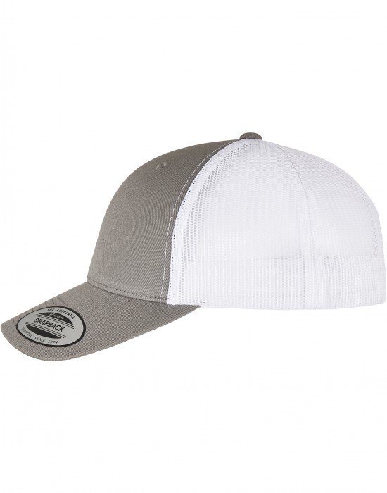 Шапка с козирка YP CLASSICS RECYCLED RETRO TRUCKER CAP 2-TONE grey/white one size