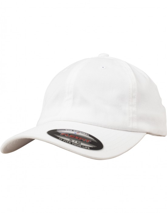 Шапка с козирка Flexfit Cotton Twill Dad Cap white S/M