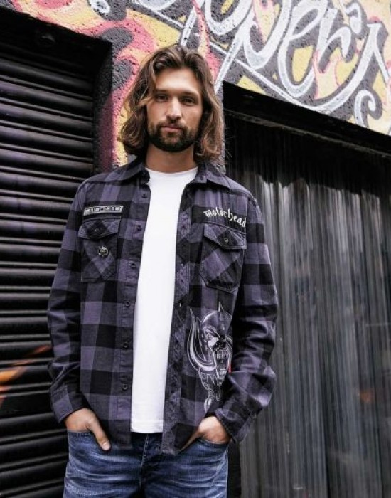 Карирана мъжка риза Motörhead