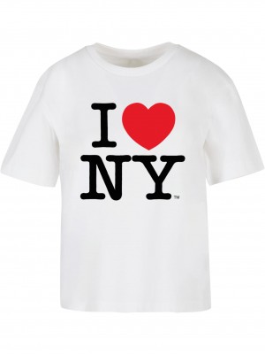 Тениска Ladies I Love NY Tee white XXL