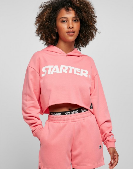 Дамски суичър късо худи Ladies Starter Cropped Hoody pinkgrapefruit XS