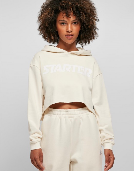 Дамски суичър късо худи Ladies Starter Cropped Hoody palewhite XS