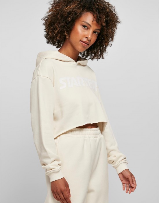 Дамски суичър късо худи Ladies Starter Cropped Hoody palewhite XS