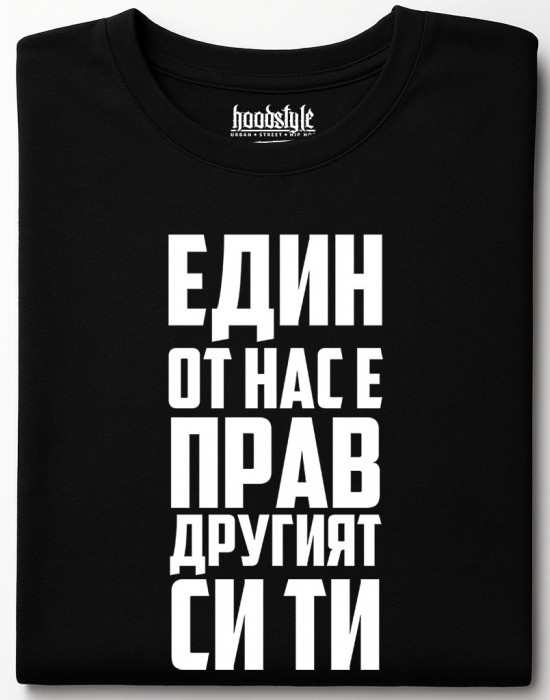 Едни от нас е прав, другият си ти тениска